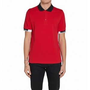 Raf Simons X Fred Perry Tipped Cuff Polo England Red Size 44/Large New With Tags